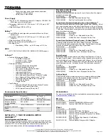 Preview for 2 page of Toshiba M105-S3011 Specifications