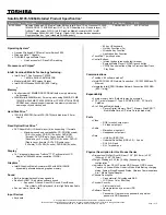 Toshiba M105-S3064 Specifications preview