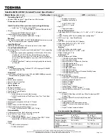 Toshiba M200-ST2001 Specifications preview