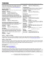 Preview for 2 page of Toshiba M205-S3207 Specifications