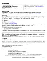 Preview for 2 page of Toshiba M205-S4806 Specifications