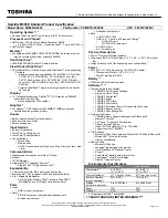 Preview for 1 page of Toshiba M305D-S4829 Specifications