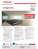 Toshiba M400 - Portege - Core 2 Duo 1.83 GHz Brochure & Specs preview