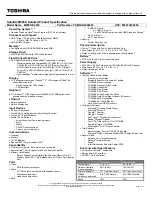 Preview for 1 page of Toshiba M505D S4930 - Satellite - Turion X2 2.2 GHz Specifications