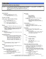 Toshiba M55-S3315 Specifications preview