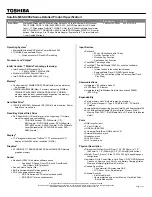 Preview for 1 page of Toshiba M65-S9092 Specifications