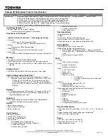 Toshiba M750-S7222 Specifications preview