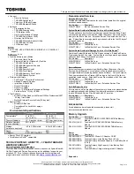 Preview for 2 page of Toshiba M9-S5514X Specifications