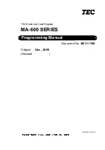 Preview for 1 page of Toshiba MA-600 Programming Manual