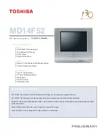 Preview for 1 page of Toshiba MD14F52 Specifications