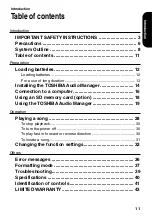 Preview for 11 page of Toshiba MEA110 Owner'S Manual