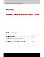 Preview for 1 page of Toshiba Memory Module Replacement Manual