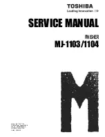 Preview for 1 page of Toshiba MJ-1103 Service Manual