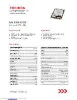 Toshiba MK2565GSX Features And Specifications preview