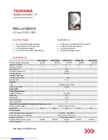 Toshiba MKxx76GSX Specifications preview