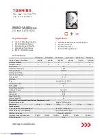 Toshiba MQ01ABD series Specifications preview