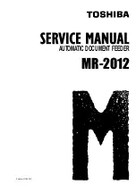 Toshiba MR-2012 Service Manual preview