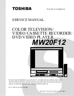 Toshiba MW20F12 Service Manual предпросмотр