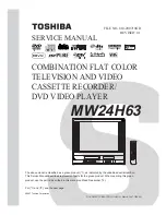 Предварительный просмотр 1 страницы Toshiba MW20H63 Service And Owner'S Manual