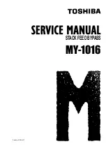 Preview for 1 page of Toshiba MY-1016 Service Manual