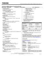 Toshiba NB205-N210 Specifications preview