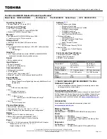 Preview for 1 page of Toshiba NB205-N310 Specifications