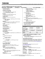 Preview for 1 page of Toshiba NB205-N325 Specifications