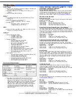 Preview for 2 page of Toshiba P105-S6024 Specifications