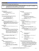 Preview for 1 page of Toshiba P105-S921 Specifications