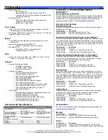 Preview for 2 page of Toshiba P105-S921 Specifications