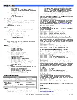 Preview for 2 page of Toshiba P105-S9312 Specifications