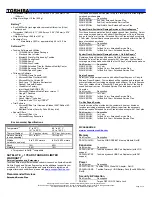 Preview for 2 page of Toshiba P105-S9337 Specifications