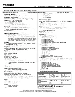 Preview for 1 page of Toshiba P205-S7457 Specifications