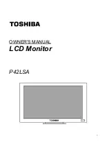 Preview for 1 page of Toshiba P42LSA - 42" LCD Flat Panel Display Owner'S Manual