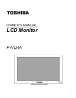 Preview for 1 page of Toshiba P47LHA Owner'S Manual