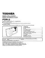 Toshiba PDR-2 Quick Reference Manual preview