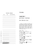 Toshiba Perception II Quick Reference Manual preview