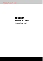 Toshiba Pockey PC e800 User Manual предпросмотр