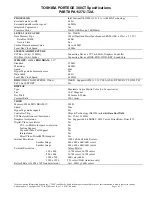 Preview for 1 page of Toshiba Portege 300CT Specification Sheet