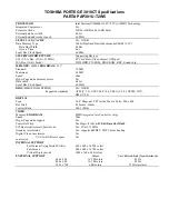 Toshiba Portege 3010CT Specifications preview