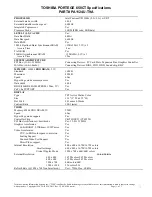 Toshiba PORTEGE 650CT Specification Sheet предпросмотр