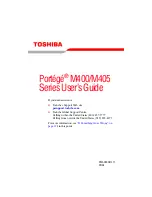 Toshiba Portege M400 Series Portege M405 Series User Manual preview