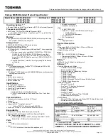 Toshiba Portege M805D Specification Sheet preview