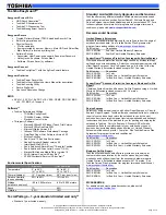 Preview for 2 page of Toshiba Portege R205 Series Specification Sheet