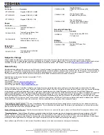 Preview for 3 page of Toshiba Portege R205 Series Specification Sheet