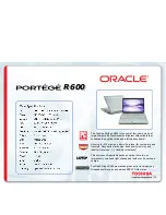 Preview for 1 page of Toshiba Portege R600 Specification Sheet