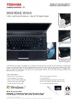 Toshiba PORTEGE R700 Series Specifications preview