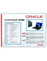 Toshiba Portege R700 Quickspecs предпросмотр