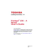 Предварительный просмотр 1 страницы Toshiba Portege Z30-A User Manual