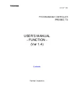 Предварительный просмотр 1 страницы Toshiba Programmable Controller PROSEC T3 User Manual